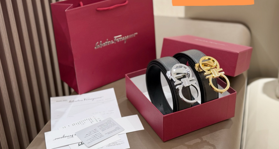 Ferragamo Men's Full-grain Leather Belt | 35mm | Iconic Gancini Buckle & Timeless Elegance