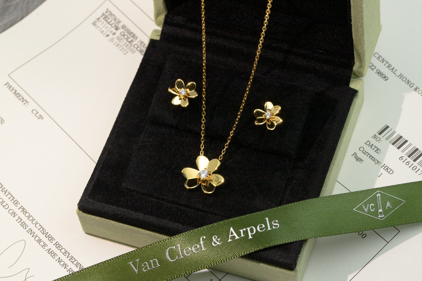 Van Cleef & Arpels Frivole Collection: Golden Blossom Necklace & Earrings, Where Flowers Dance In 18k Gold